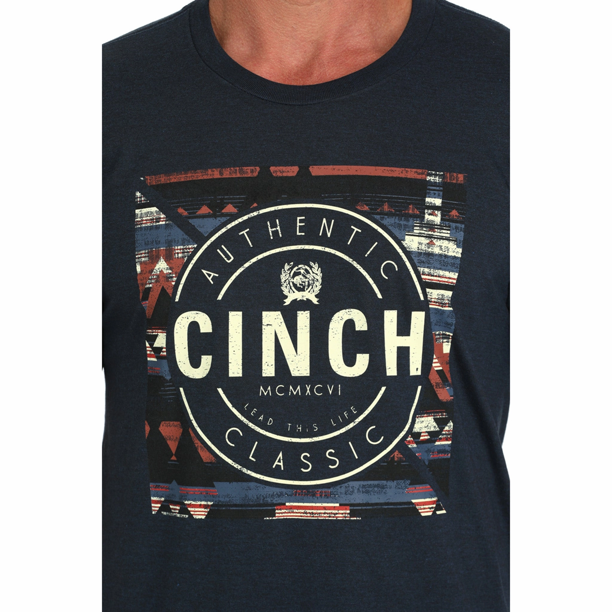 Cinch Men's Navy Aztec Tee Cozy Wear