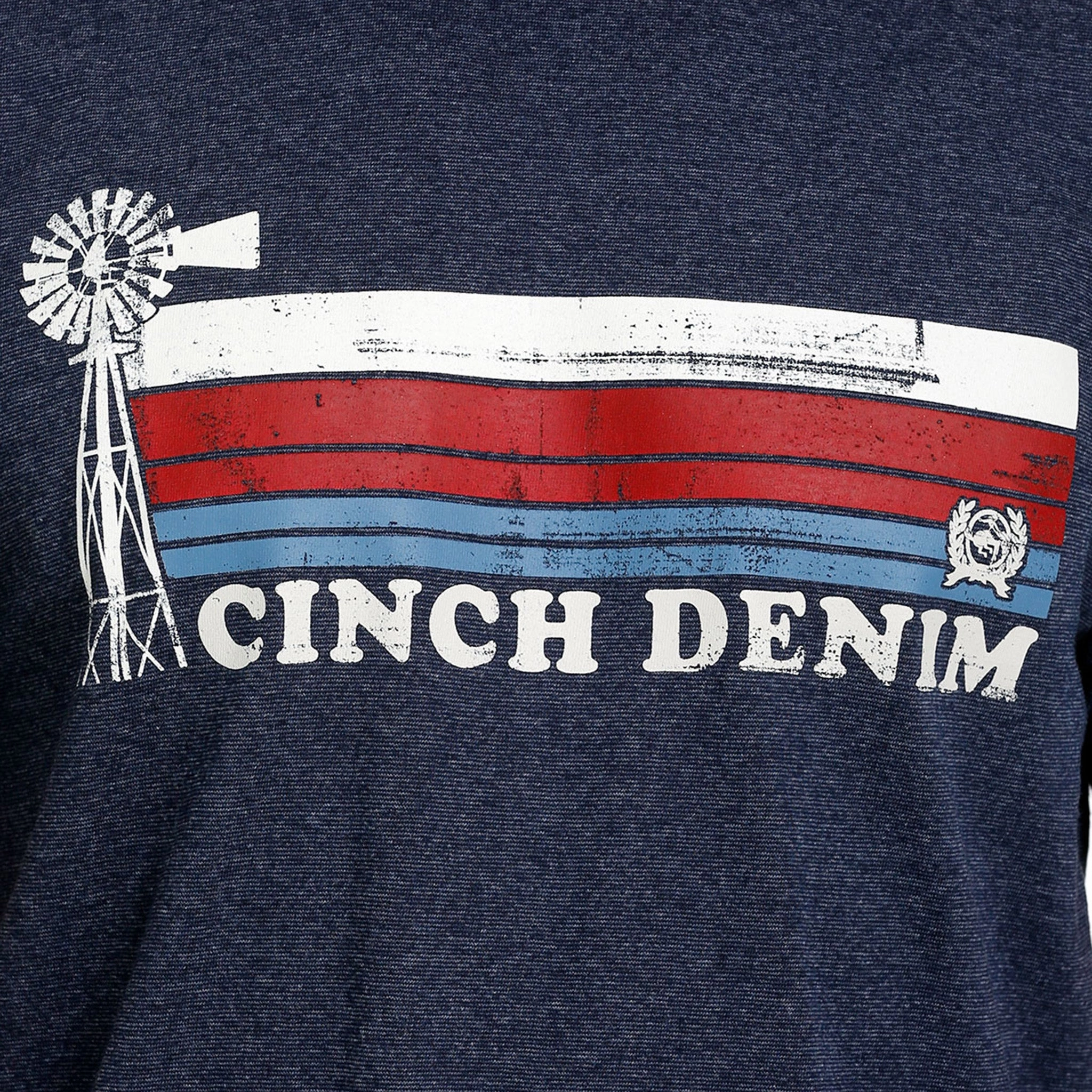 Cinch Men's Navy Cinch Denim Tee Casual Option Reinforced Elbow Patches