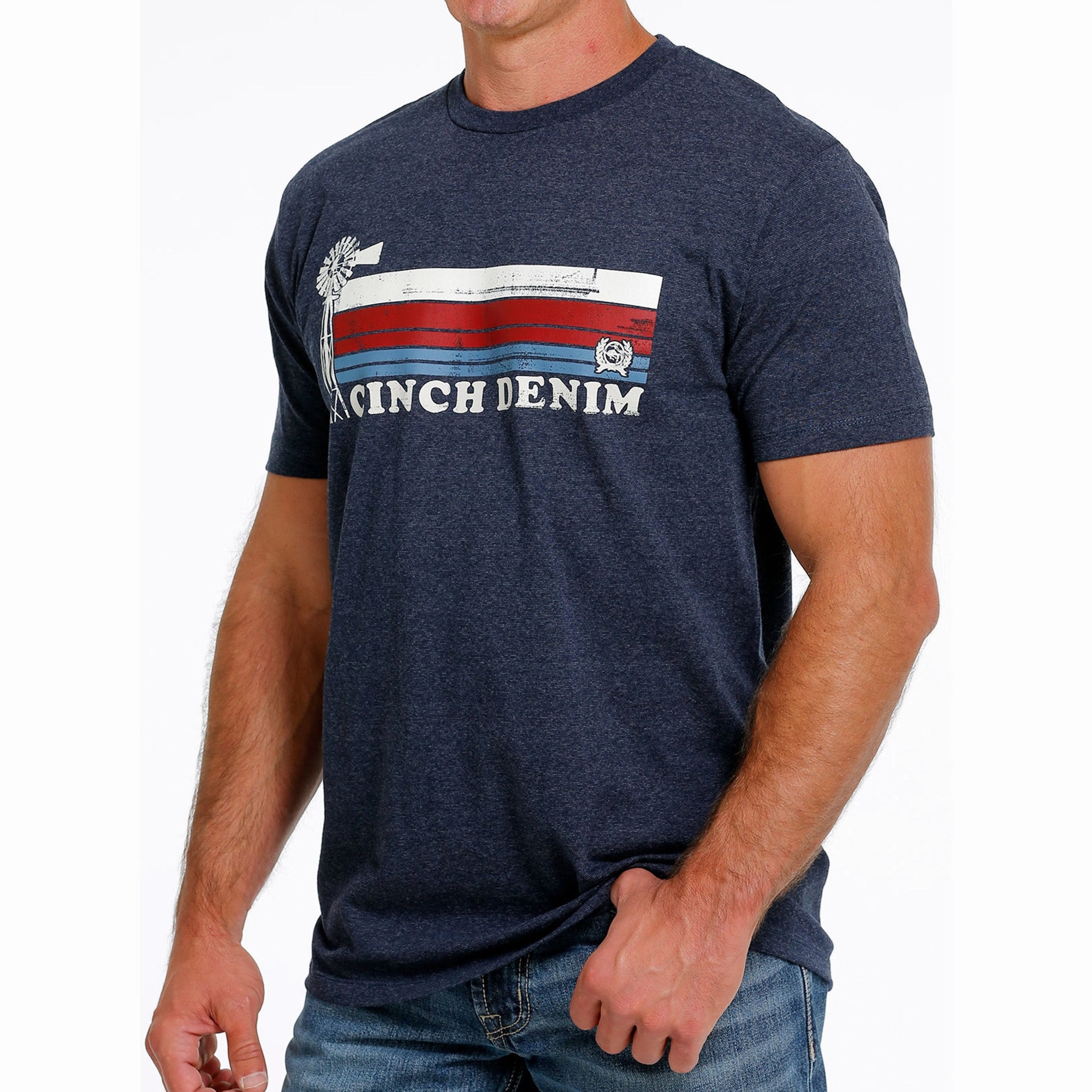 Everyday Comfort Flexible Mobility Cinch Men's Navy Cinch Denim Tee