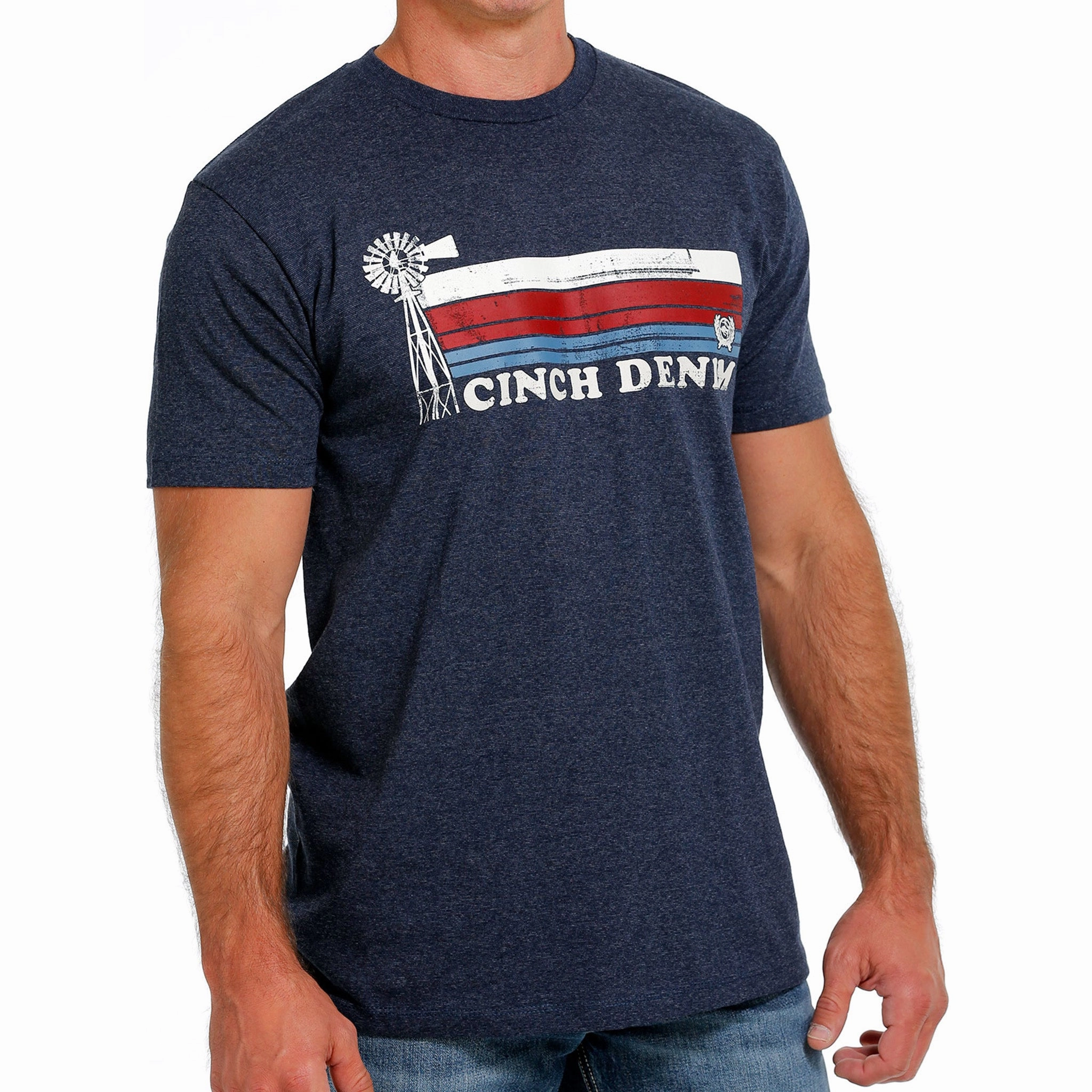 Cinch Men's Navy Cinch Denim Tee Work From Home Subtle patterns