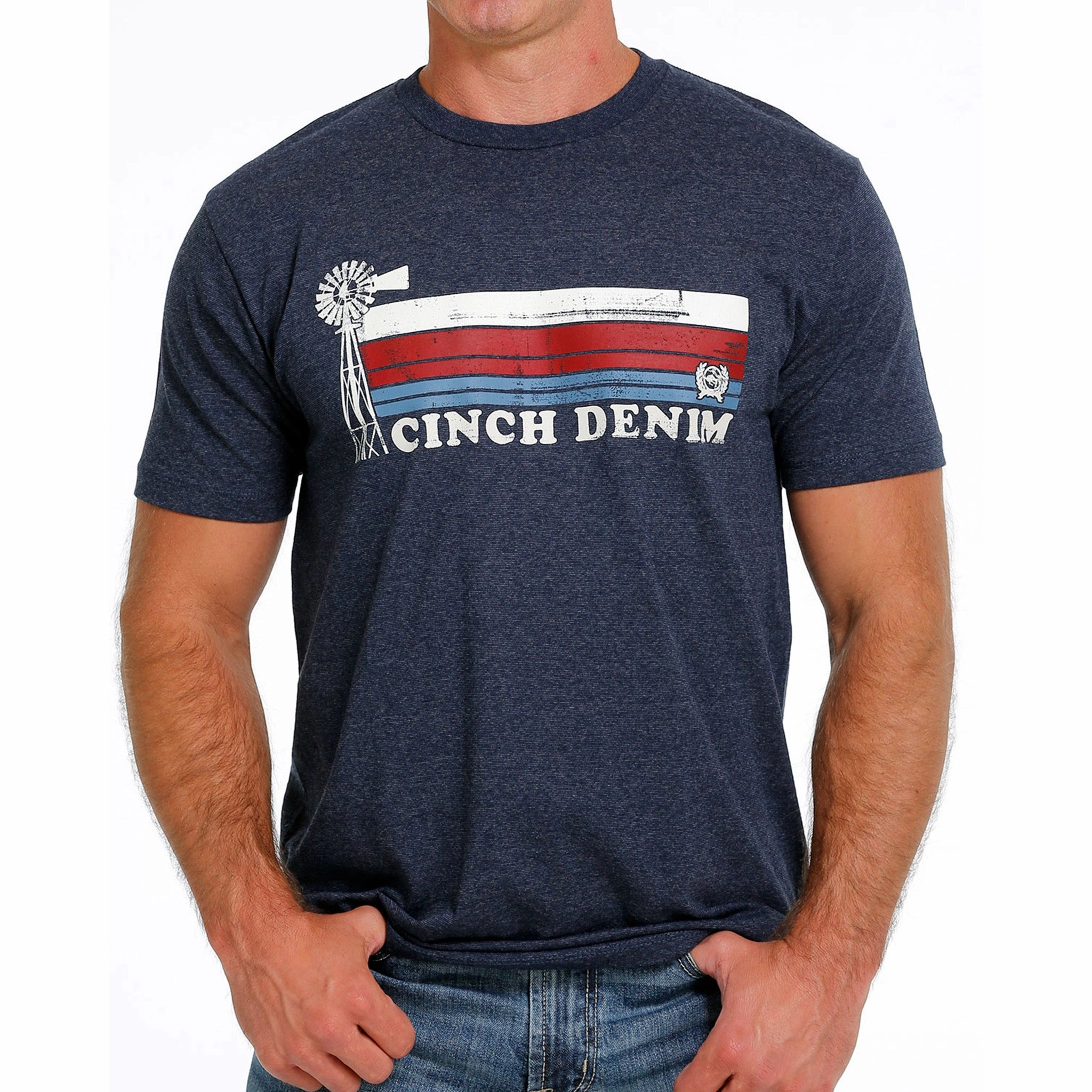 elegant design Cinch Men's Navy Cinch Denim Tee