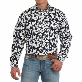 Comfortable Design Cinch Men's Navy Floral Shirt