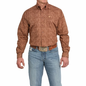 Classic Style Cinch Men's Paisley Print Button Down