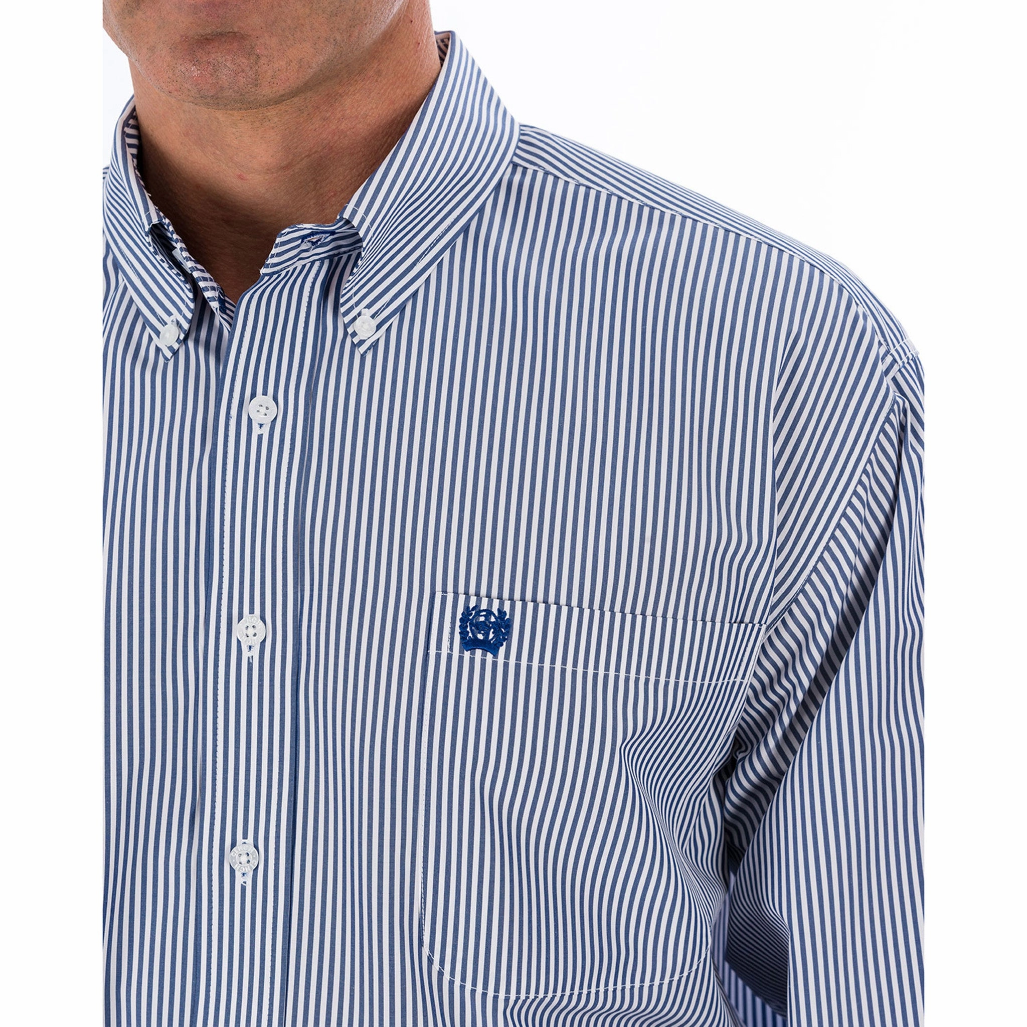 Cinch Men's Royal & White Stripe Shirt Casual Wear Poolside Lounge