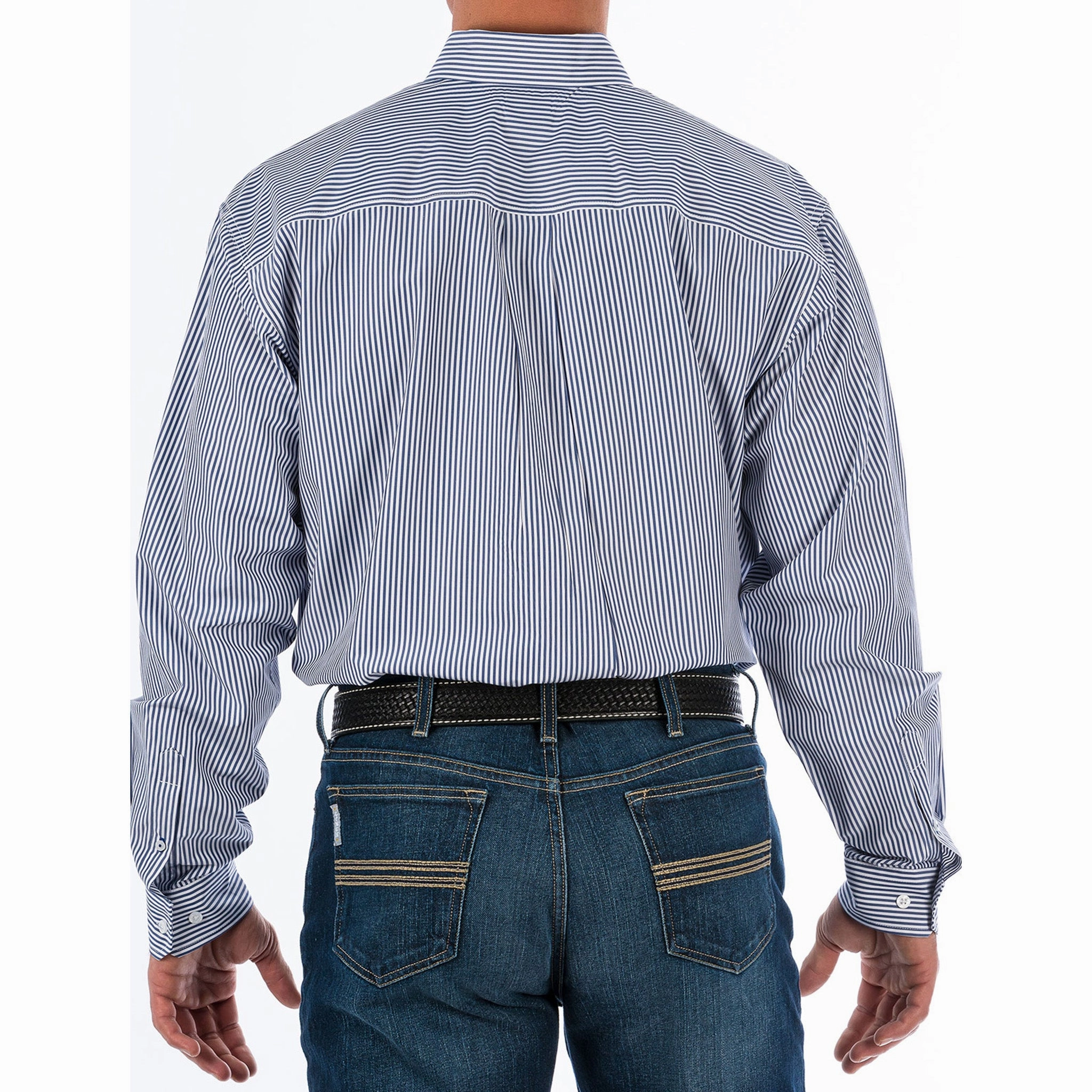 Nautical Look Urban Comfort Cinch Men's Royal & White Stripe Shirt