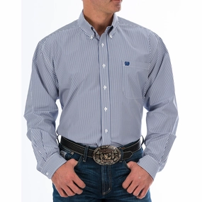 Dressy look Cinch Men's Royal & White Stripe Shirt