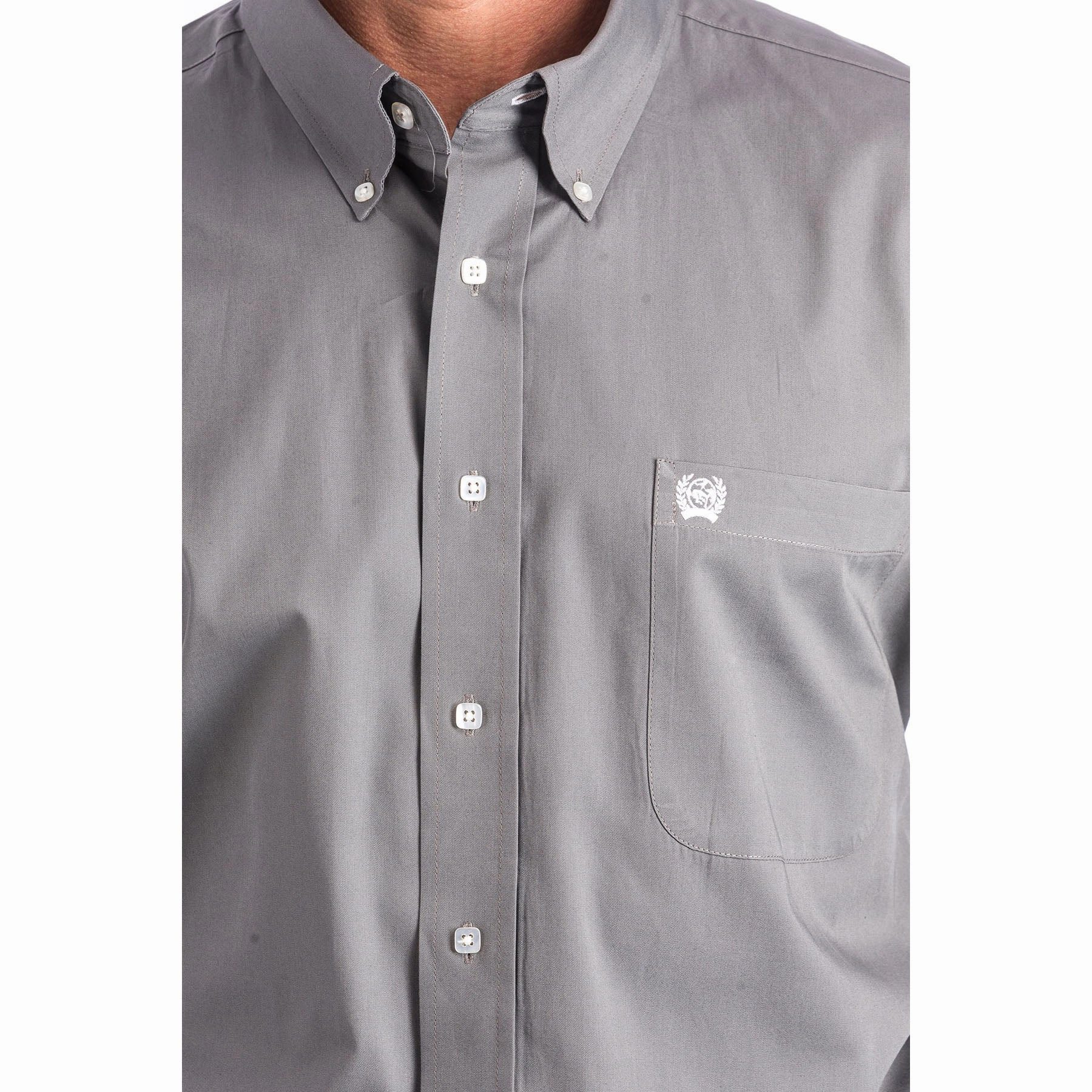 Cinch Men's Solid Dove Gray Button Down Shirt Rugged Style Day-To-Night Wear