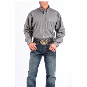 Cinch Men's Solid Dove Gray Button Down Shirt Chill Layer