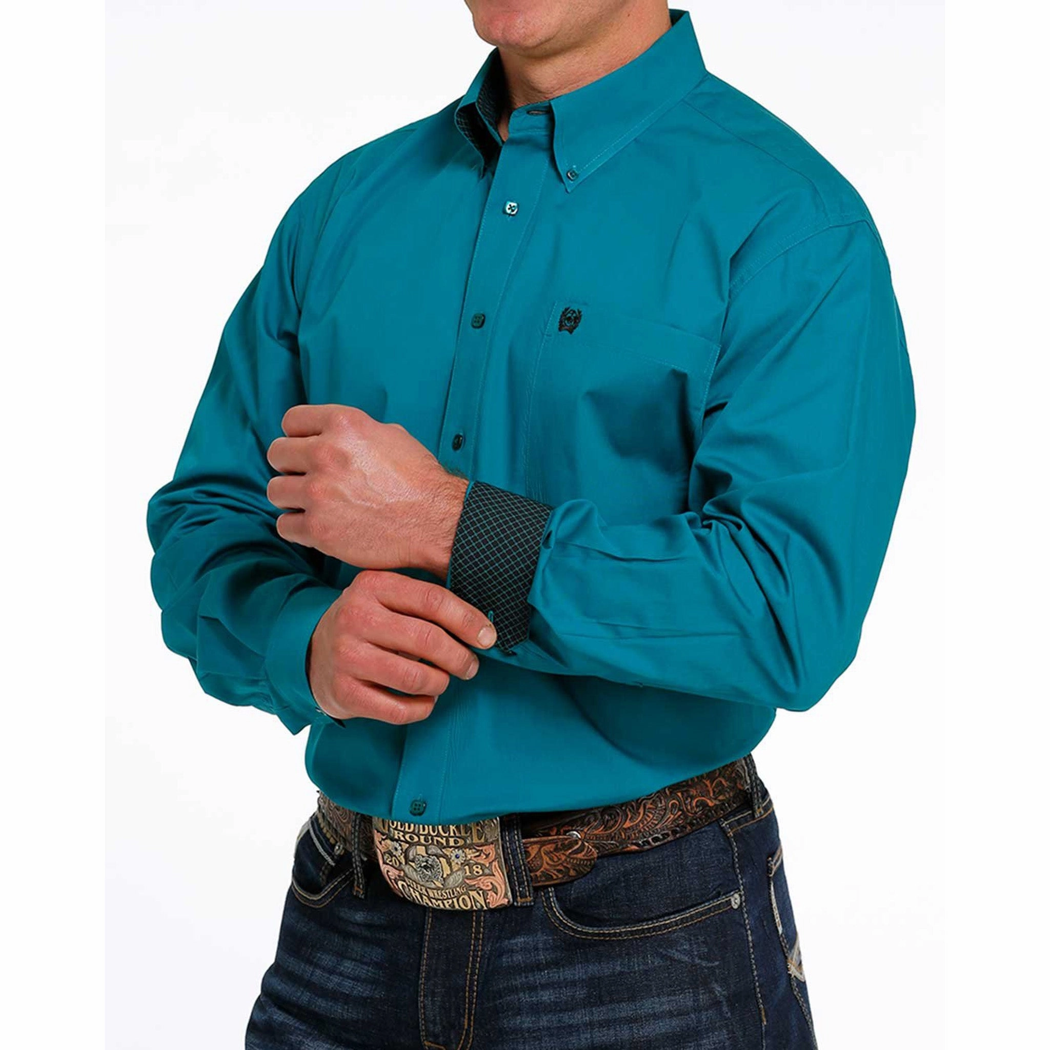 Odor Control Technology Cinch Men's Solid Teal Shirt