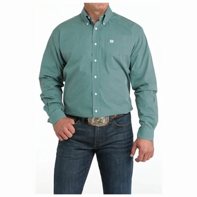 Cinch Men's Turquoise Print Long Sleeve Button Down Errand Ready