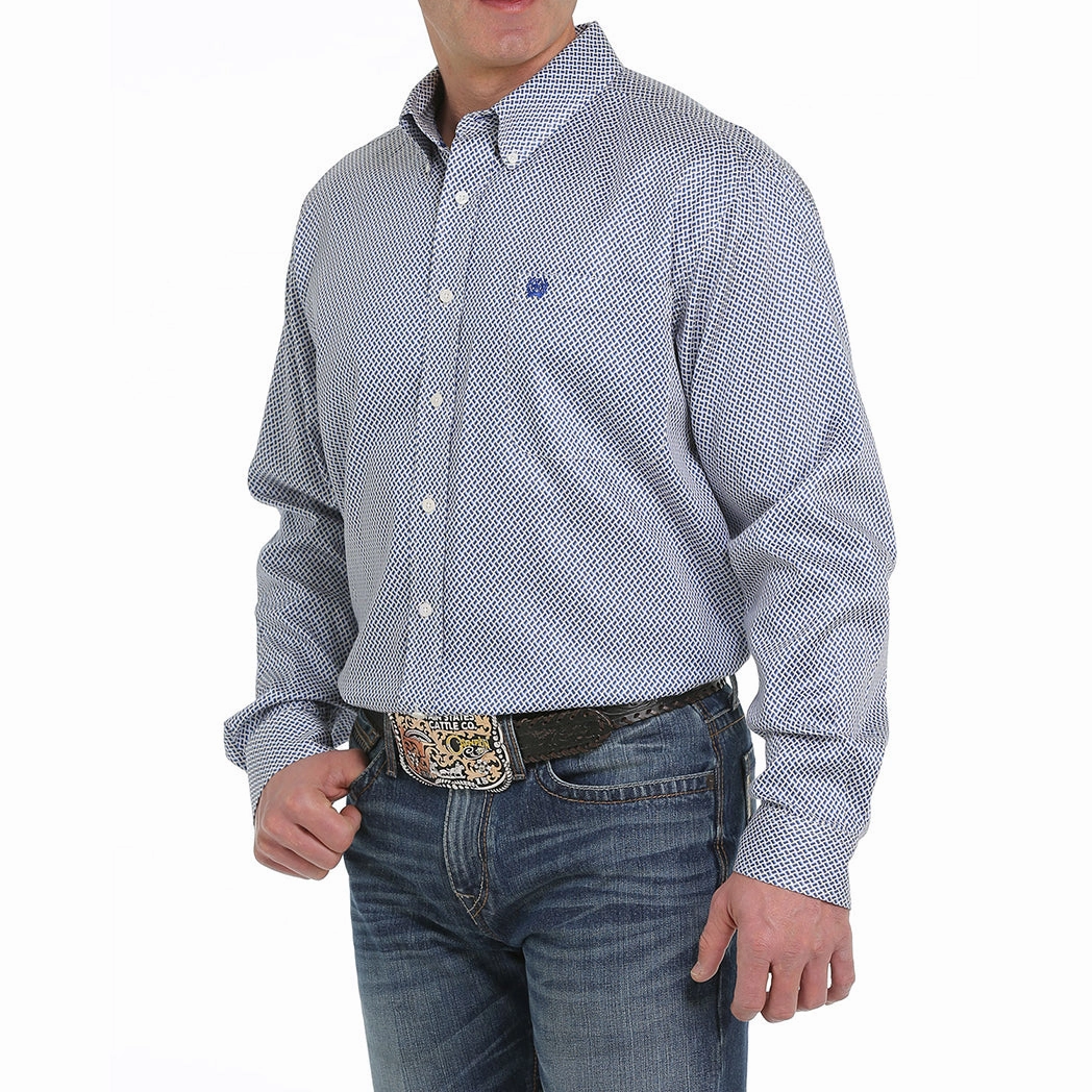 Plus Size Cinch Men's Twill Weave Print Long Sleeve