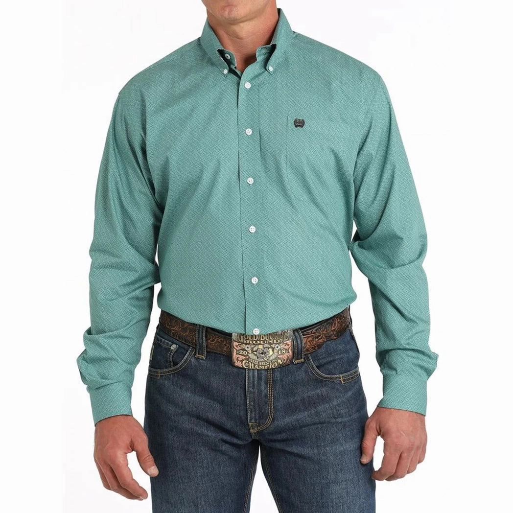 Cinch Mens Green Print Long Sleeve Workwear Approved