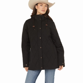 Cinch Women's Black Barn Coat Abrasion Resistant Edging Weekend Ready Look