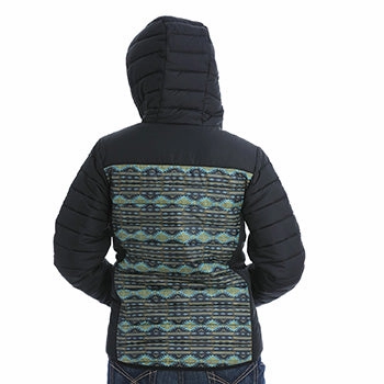 Transition Wear Cinch Women's Black, Green and Yellow Aztec Coat