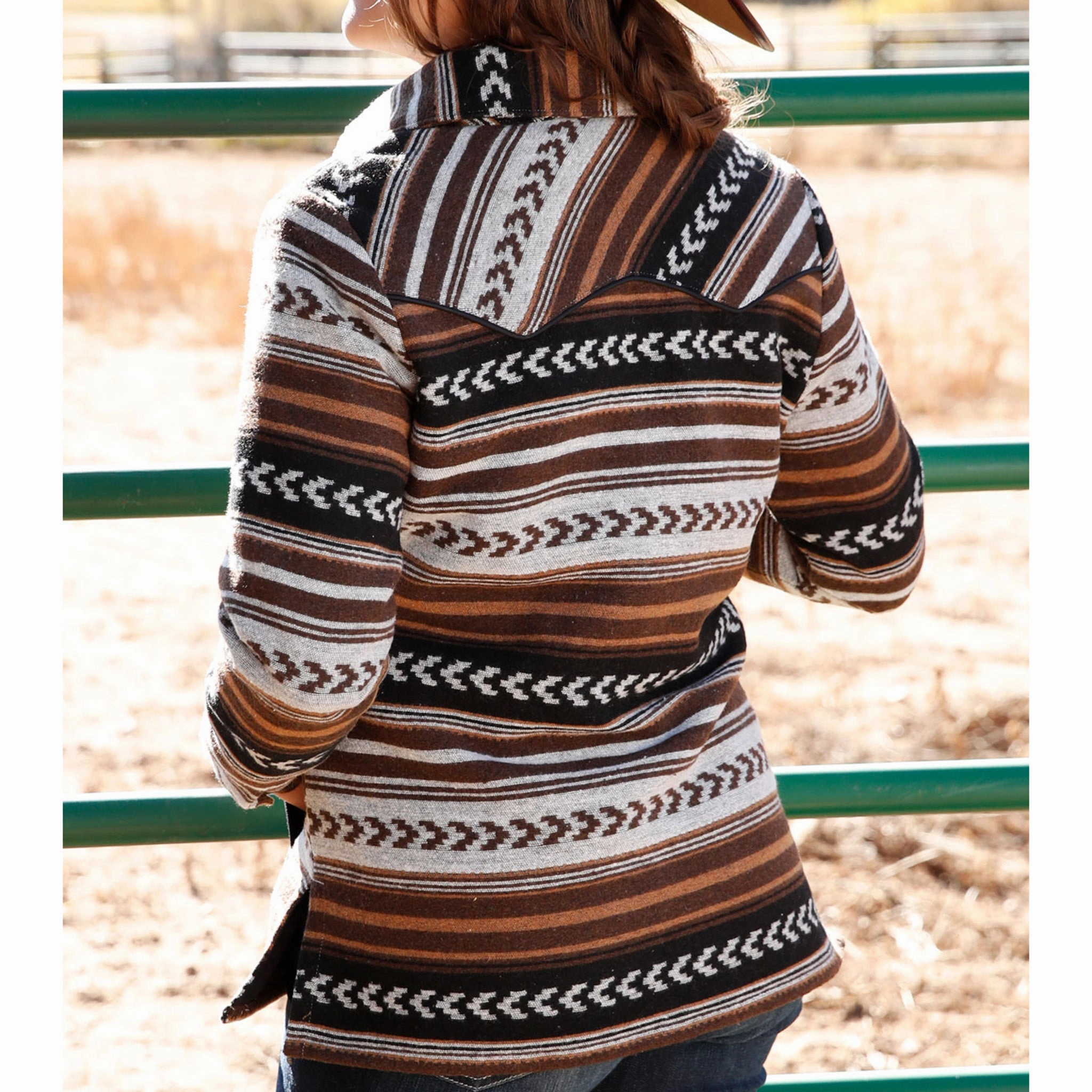 Cinch Women's Brown Tweed Shacket Neutral Fit Design