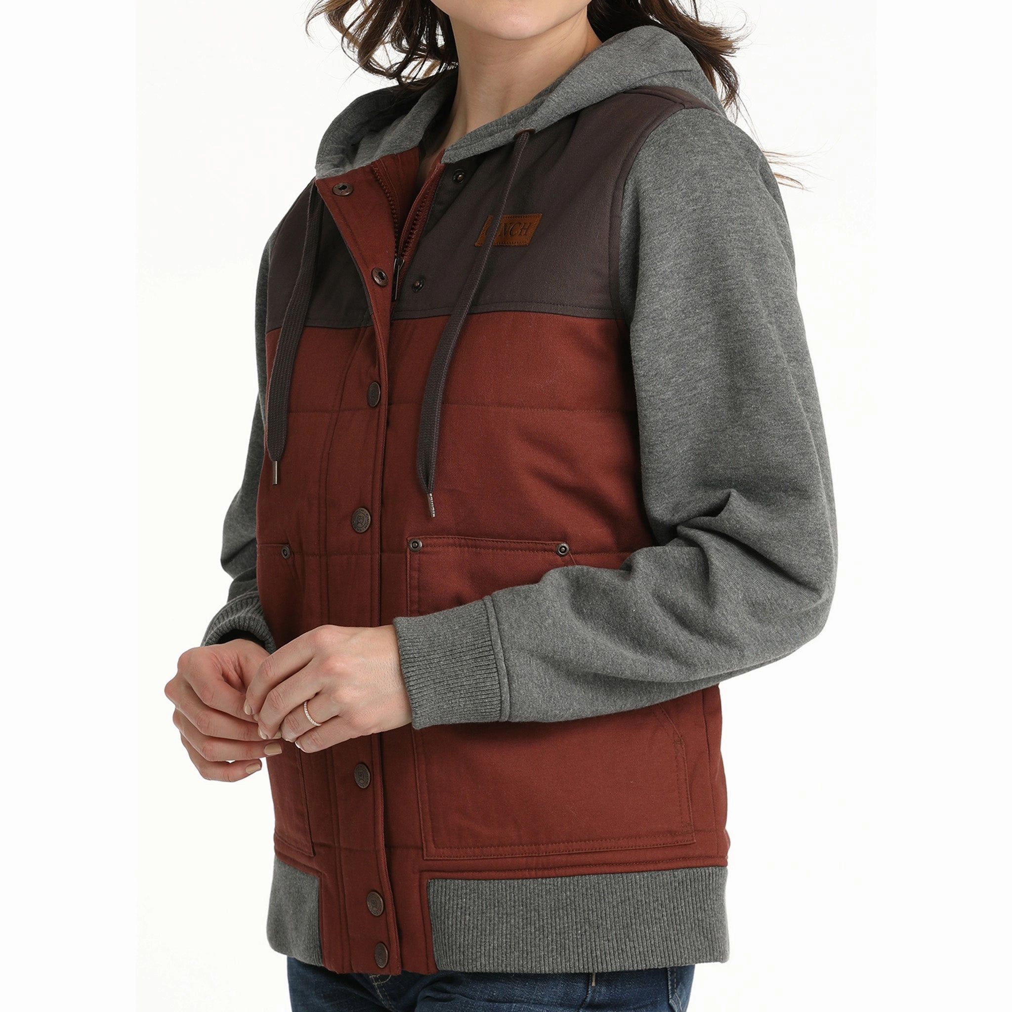 Cinch Women's Canvas Hoodie Jacket Warm Essentials Simple Detail