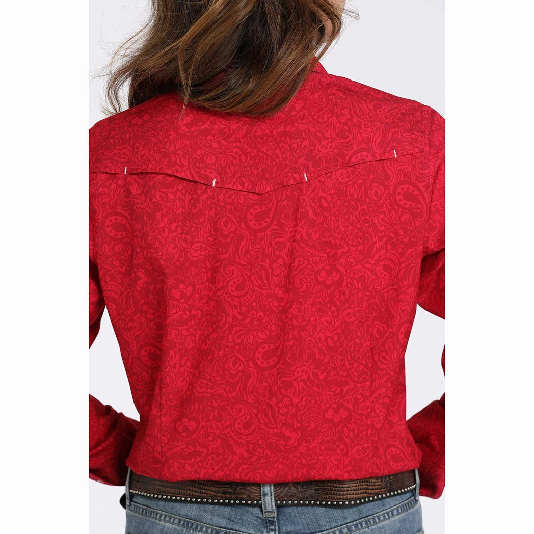 Cinch Women's Pink Paisley Arena Flex Button Down BondedSeams
