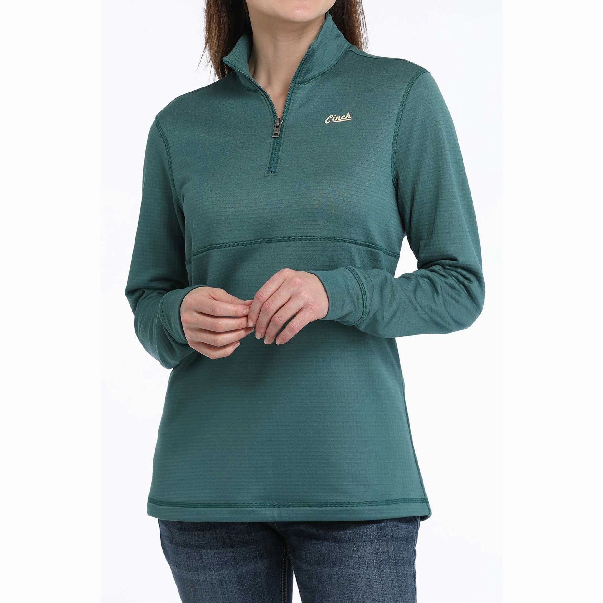 Cinch Women's Teal 1/4 Zip Pullover Warm Lining