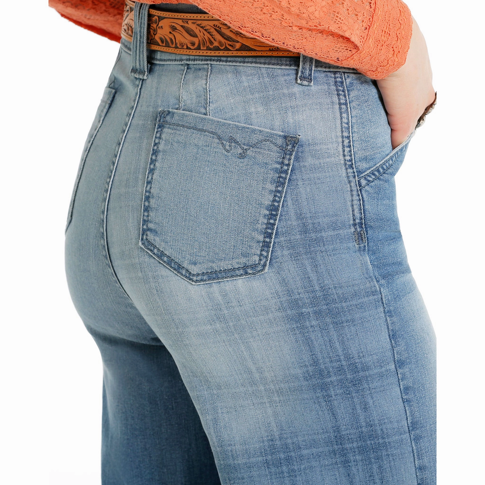 Cinch Women's Wide Leg Light Stone Washed Jeans Subtle Palette