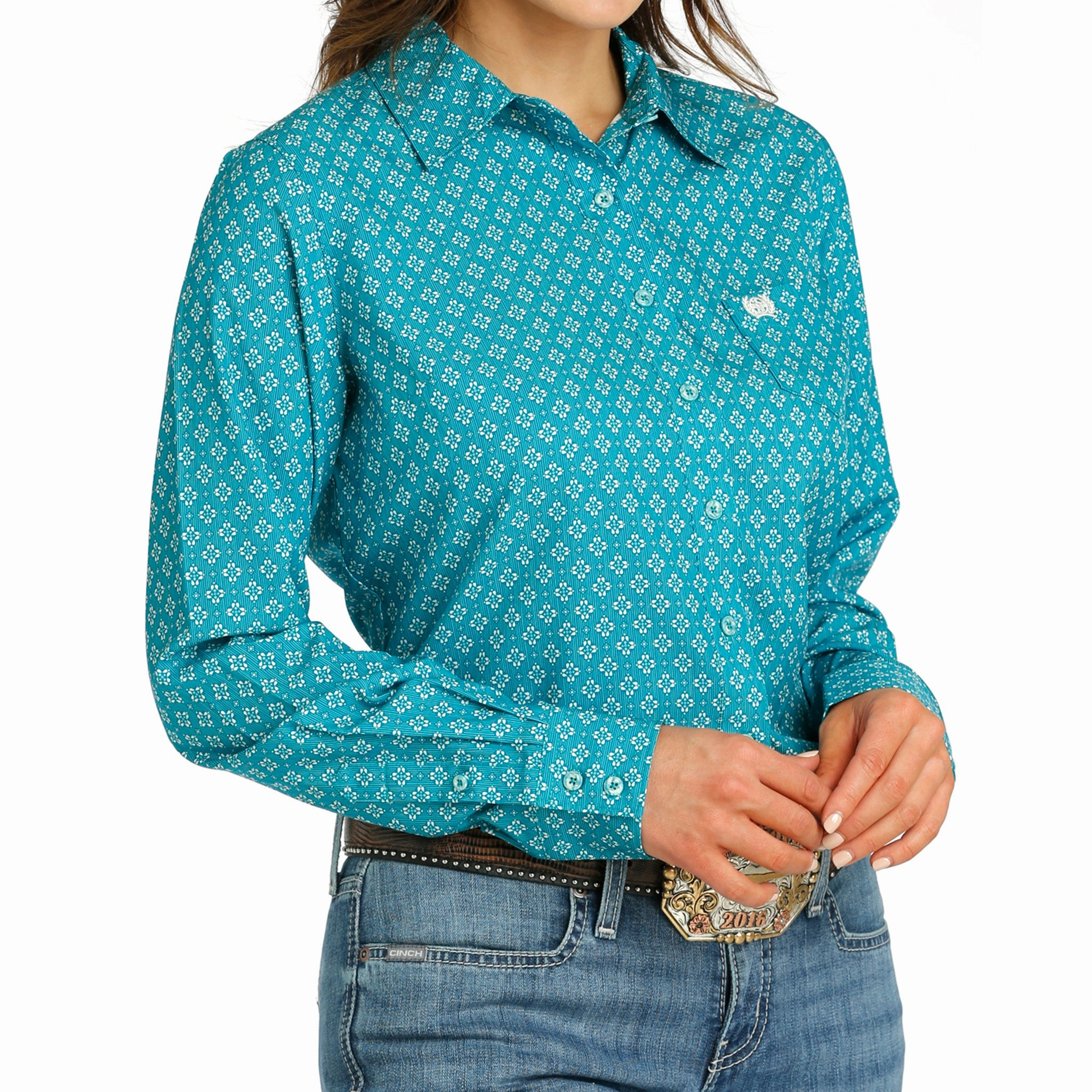 Quick Dry Performance UVProtection Cinch Womens Teal ArenaFlex Long Sleeve