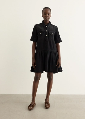 Soft Rigid Denim Mini Dress Formal-look