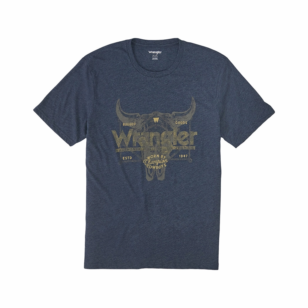 Wrangler Men's Short Sleeve Steer Head Logo Graphic T-Shirt Unisex Design Simple Elegance