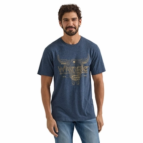 Wrangler Men's Short Sleeve Steer Head Logo Graphic T-Shirt Street Style Year-Round Favorite