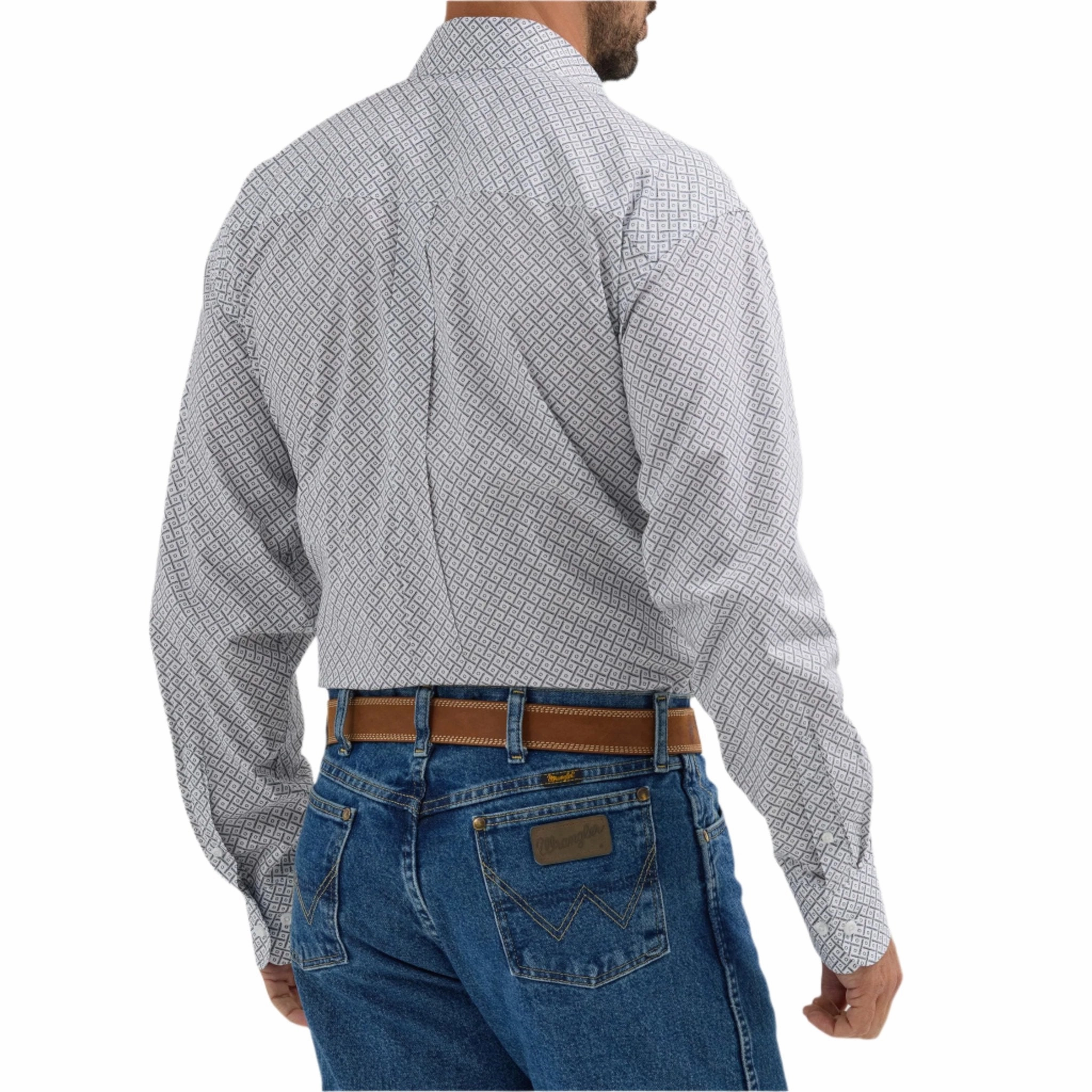 Wrangler White/Black Print Long Sleeve Shirt Stylish Element Chic Layer