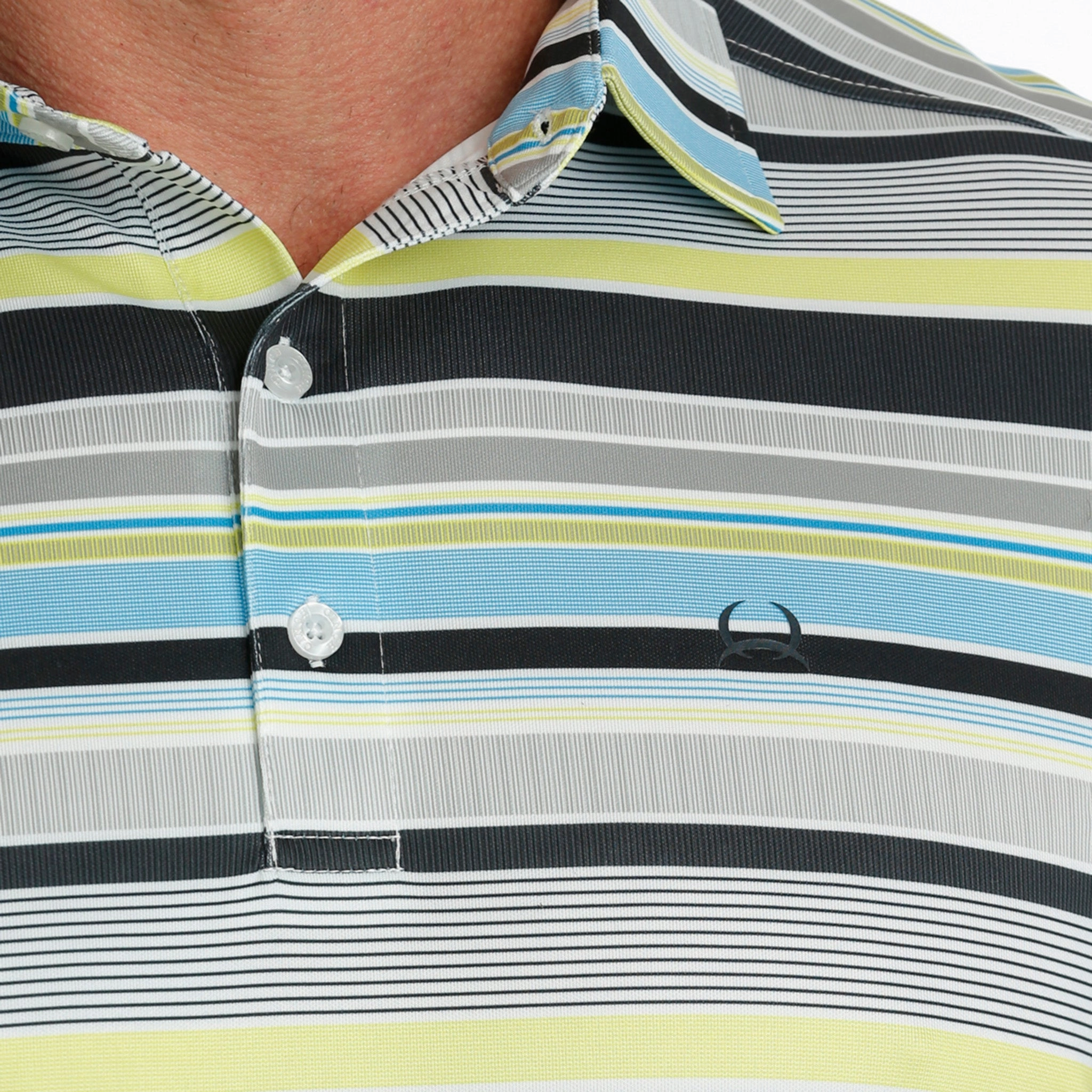 Cinch Men's Multi Stripe Arena Flex Polo Pullover Design