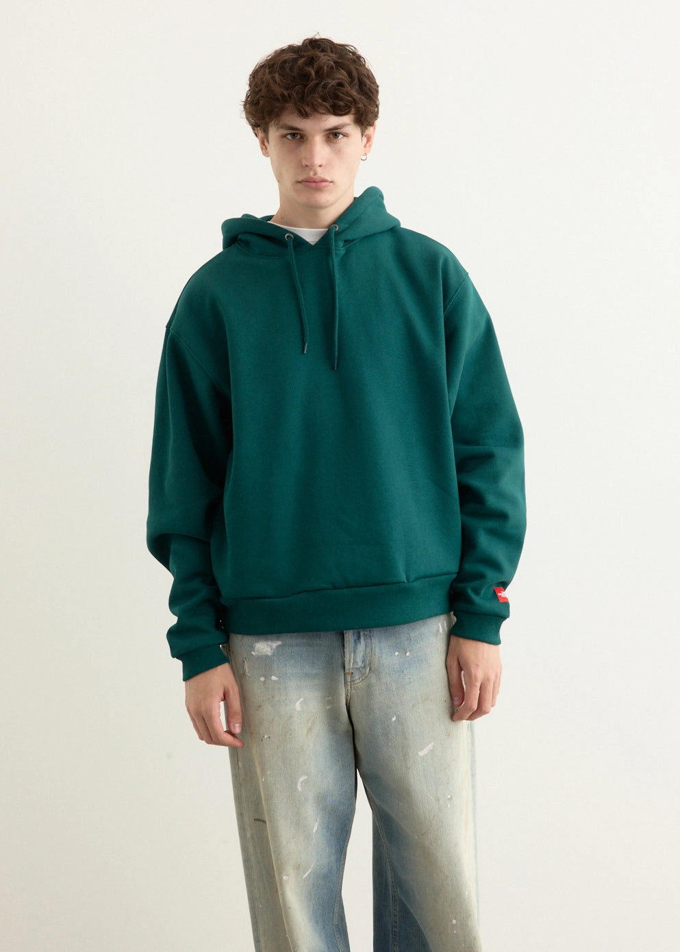 Red Box Hoodie Comfort Stretch Fit Cold Day Fashion