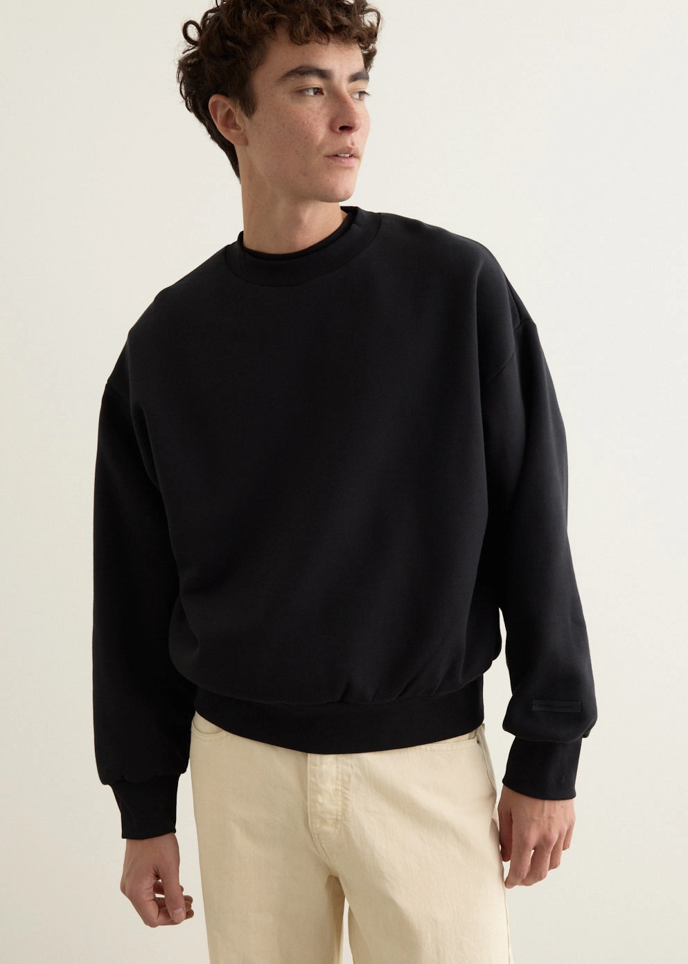 Cold Weather Must-Have Snuggly Knit Classic Fit Fleece Crewneck
