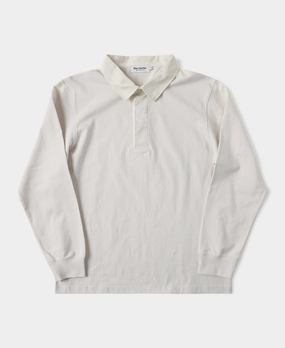 Classic Fit Jersey Tubular Rugby Shirt - Gray White Comfortable Appearance Trendy Layer