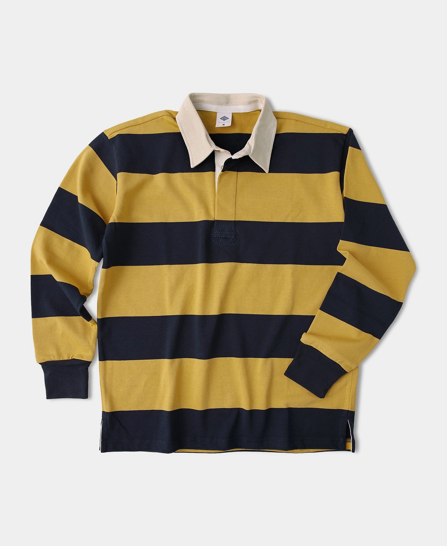Casual Style Classic Fit Striped Jersey Rugby Shirt - Yellow/ Navy