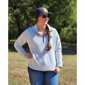 Cinch Women's Gray 1/4 Zip Sweater Refined Style