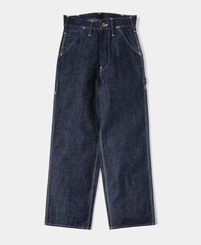Minimalist Design Slub Pearl Yarn Indigo Denim Carpenter Pants