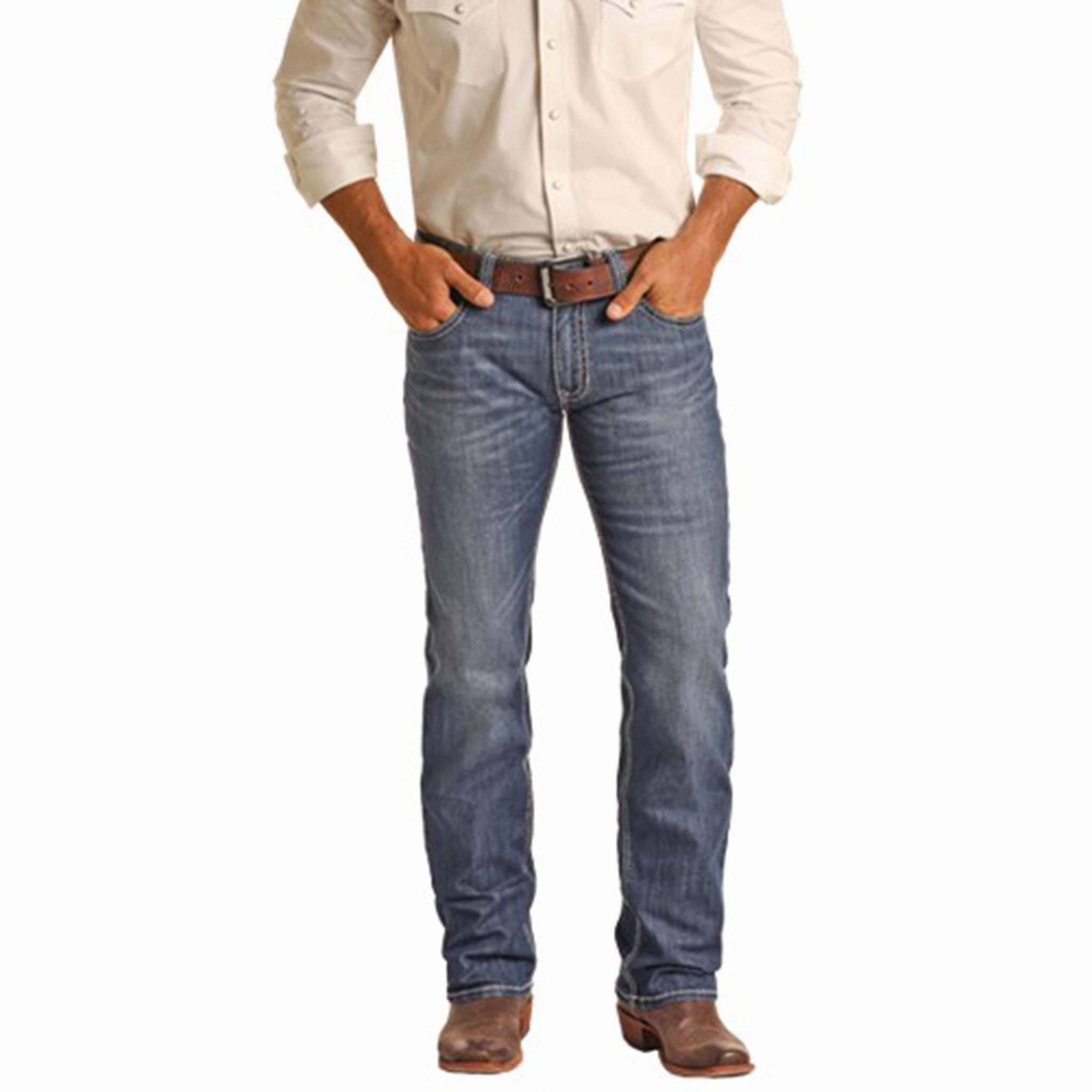 Rock & Roll Cowboy Revolver Straight Dark Vintage Jeans Modern Minimalist Creative Look