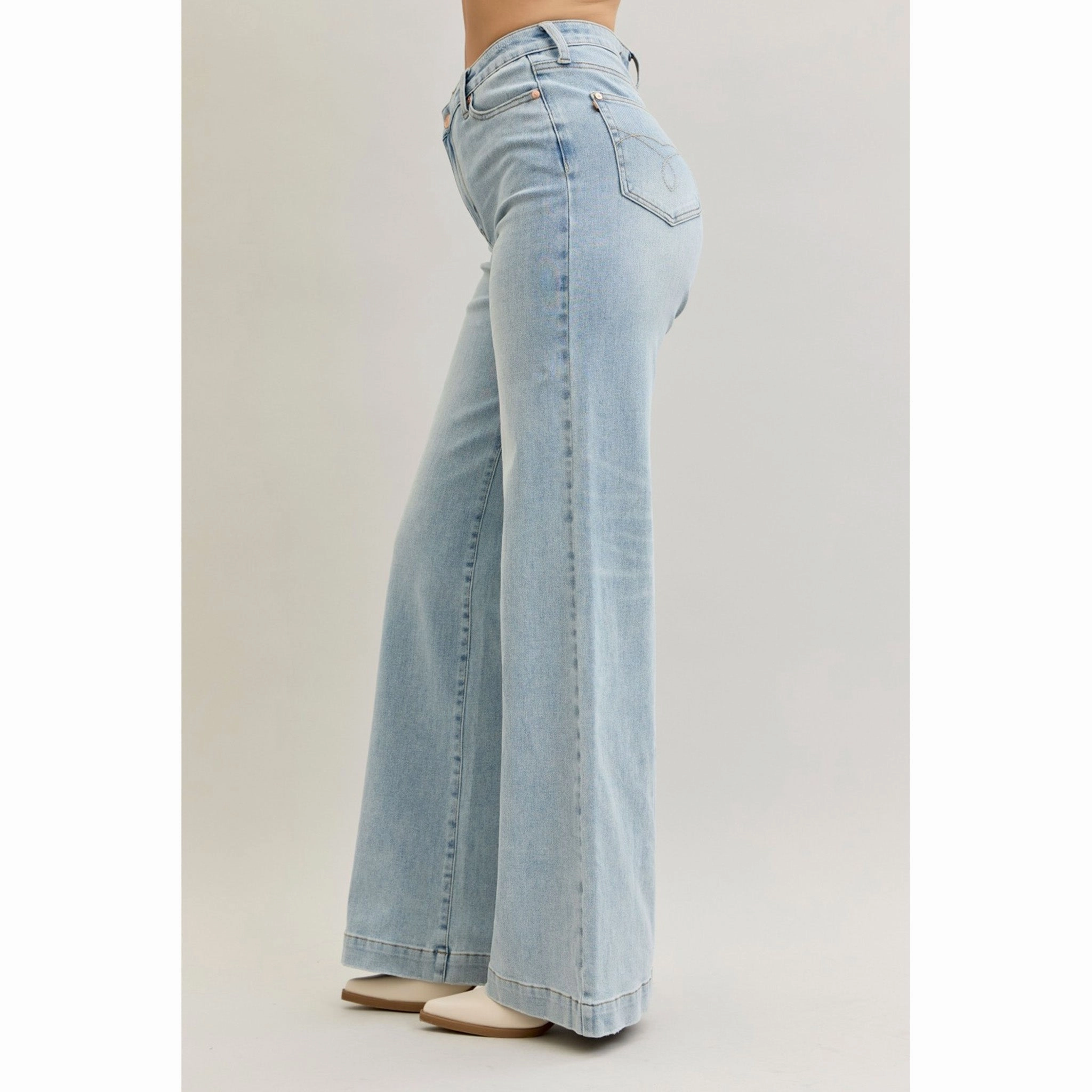 Common Wear Formal Adult Fashion Judy Blue Women's Criss Cross Waistband Jeans