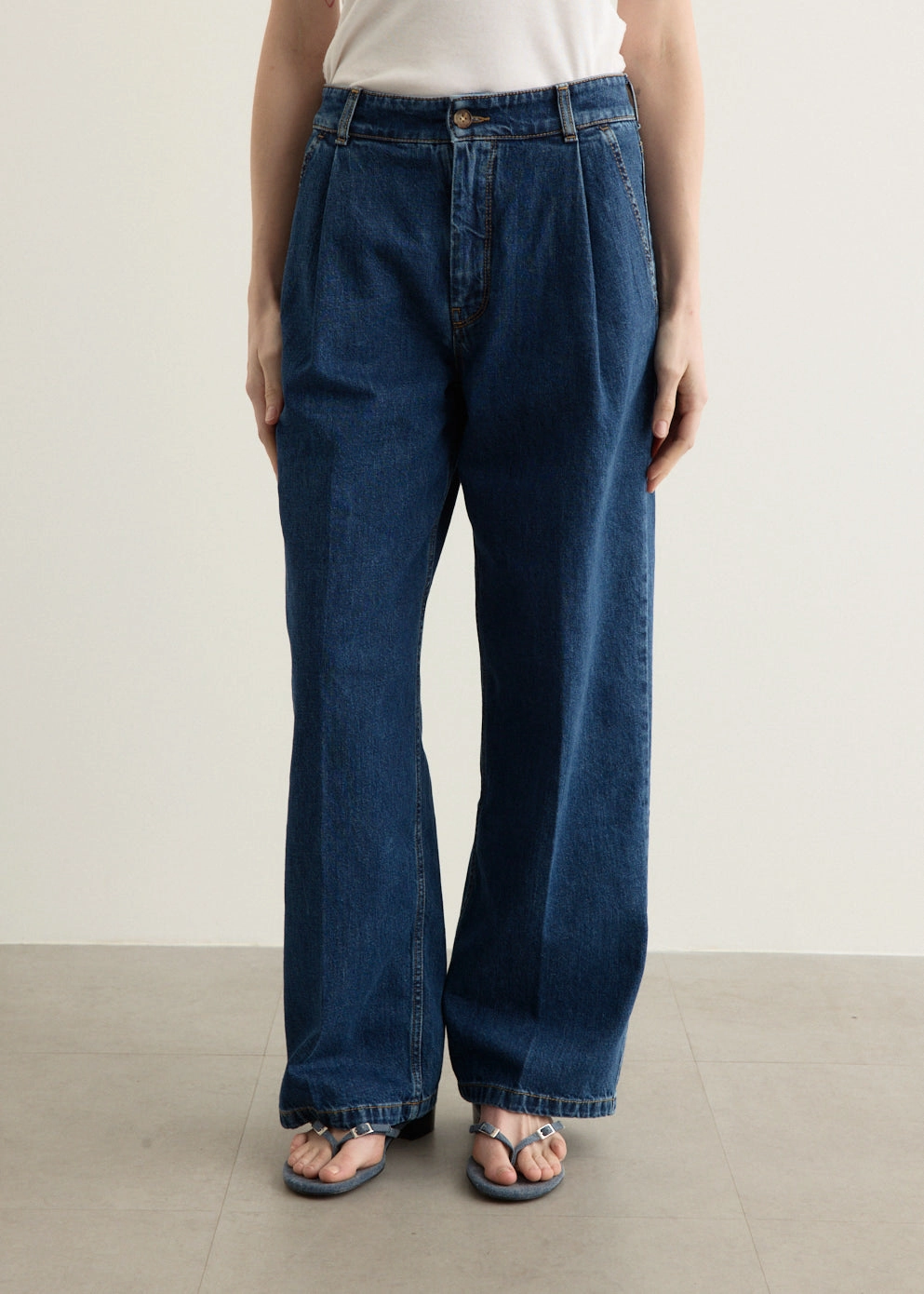 Casual Smart Casual Unisex Wear Pleated Jeans