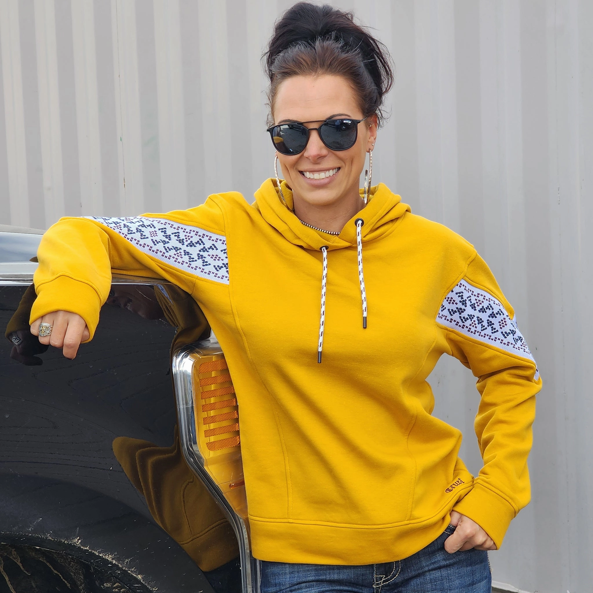 Cruel Girl Women's Gold Hoodie Trail To Town OdorResistantTreatment