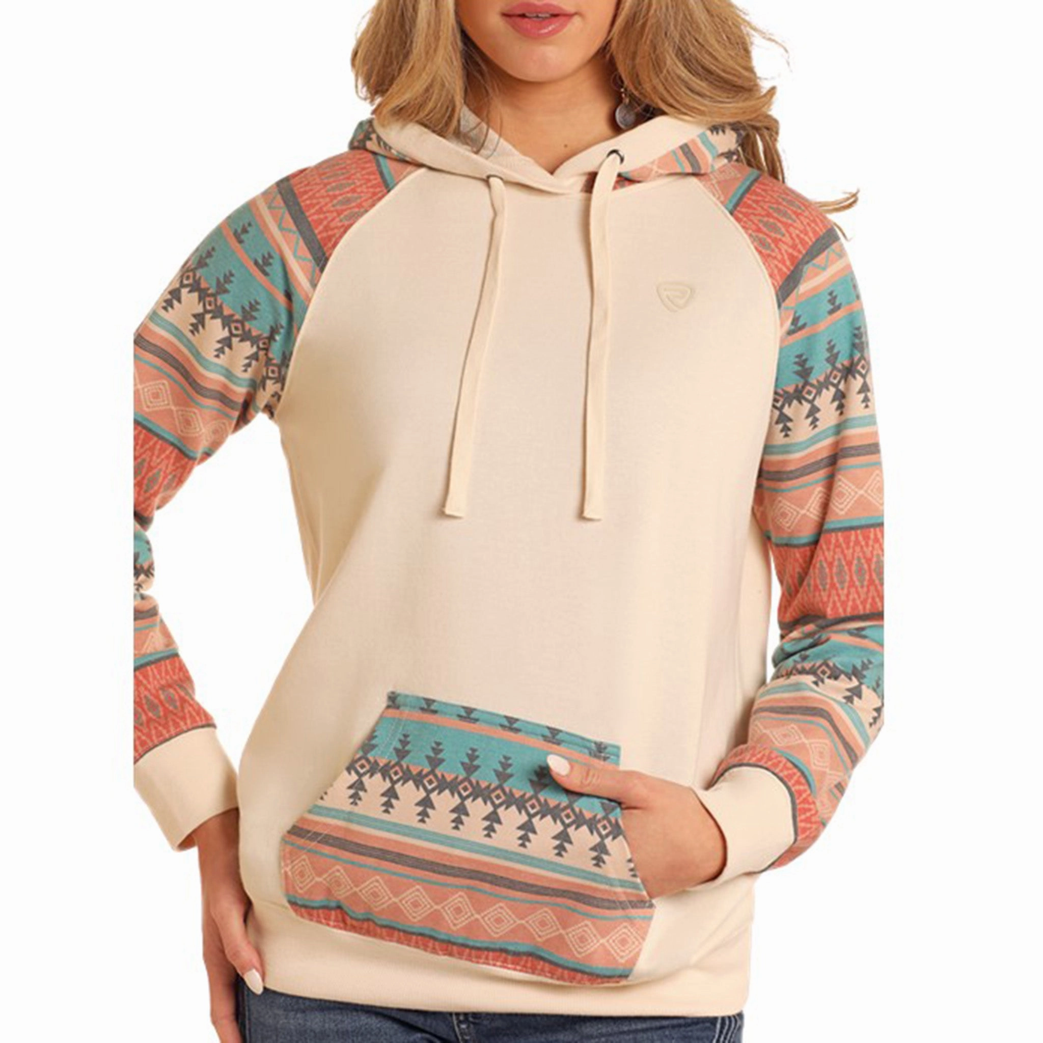 Warm Layers Heavyweight Fabric Rock & Roll Women's Aztec Sleeve Hoodie