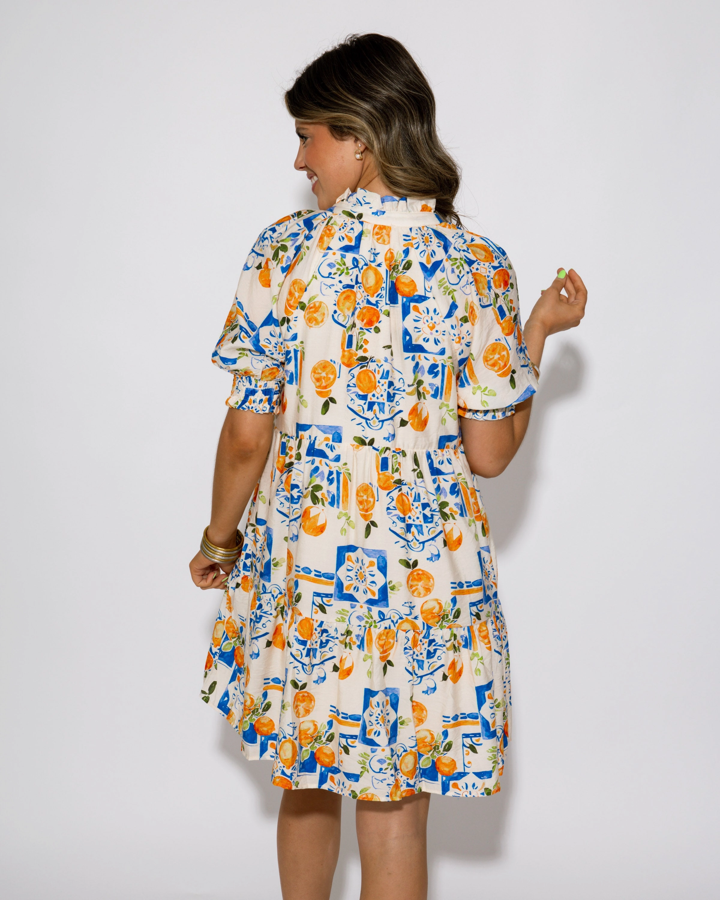 Clementine Bloom Mini Dress classic waist