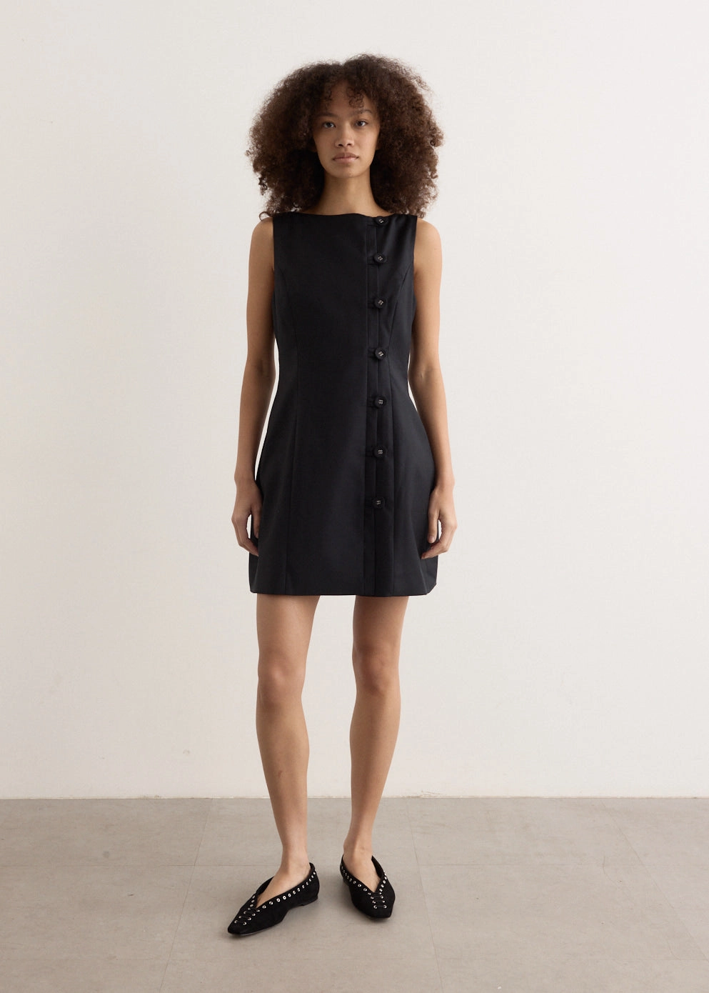 Tonal-Panel Elegant Detail Olympia Dress