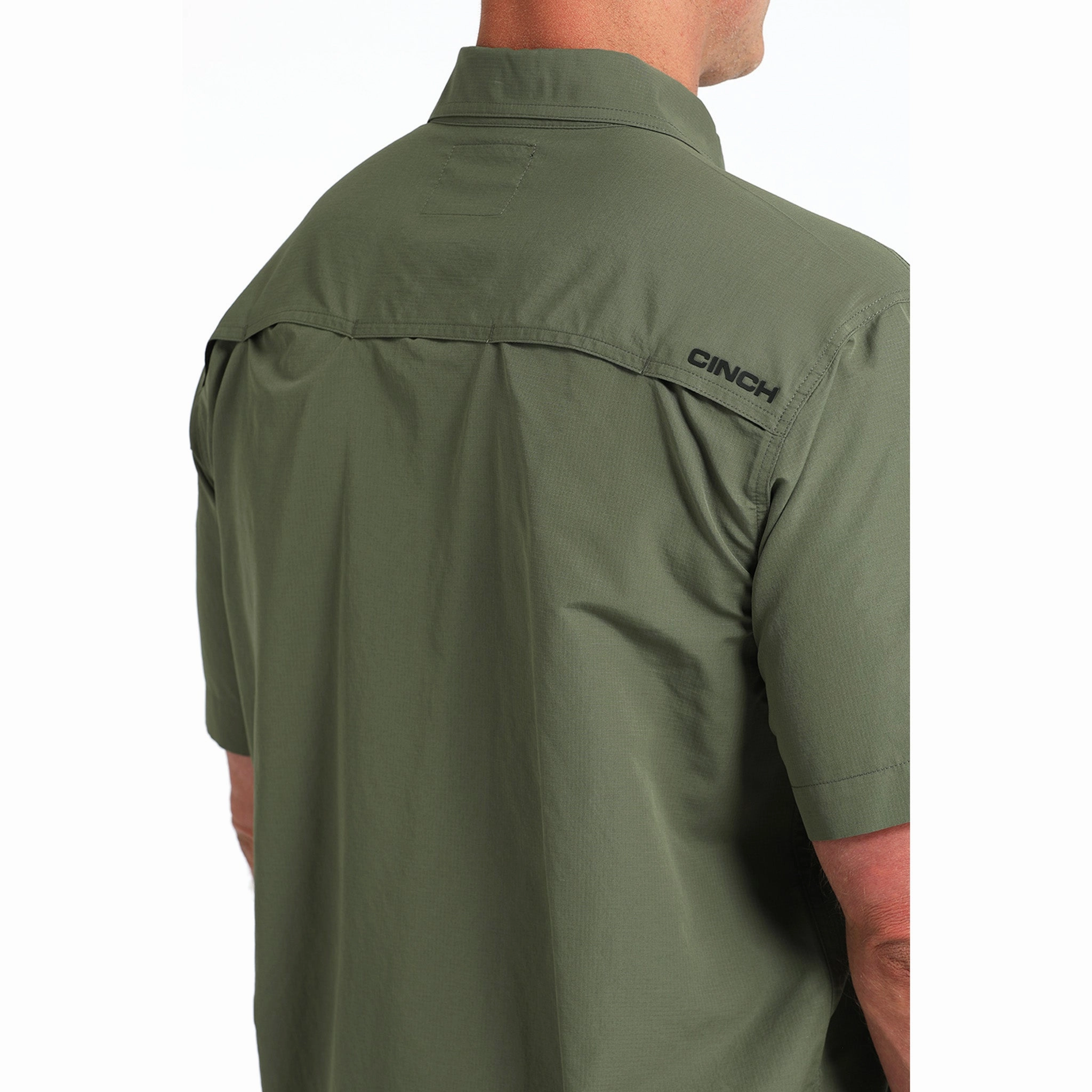 Cinch Olive Green Arena Flex Short Sleeve Button Down Matte Finish comfortable option