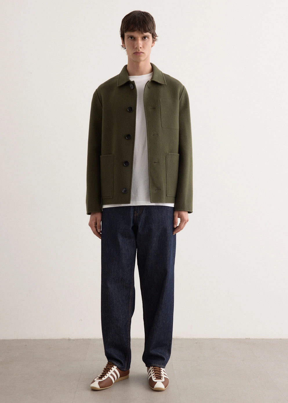 Circular Knit Construction Soft Core Hard Twist Denim Wide Pants