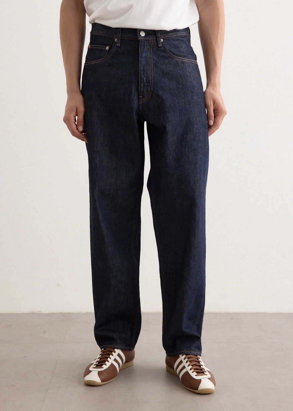 Chic Essentials Home Comfort Party Look Modern Minimalist Hard Twist Denim Wide Pants
