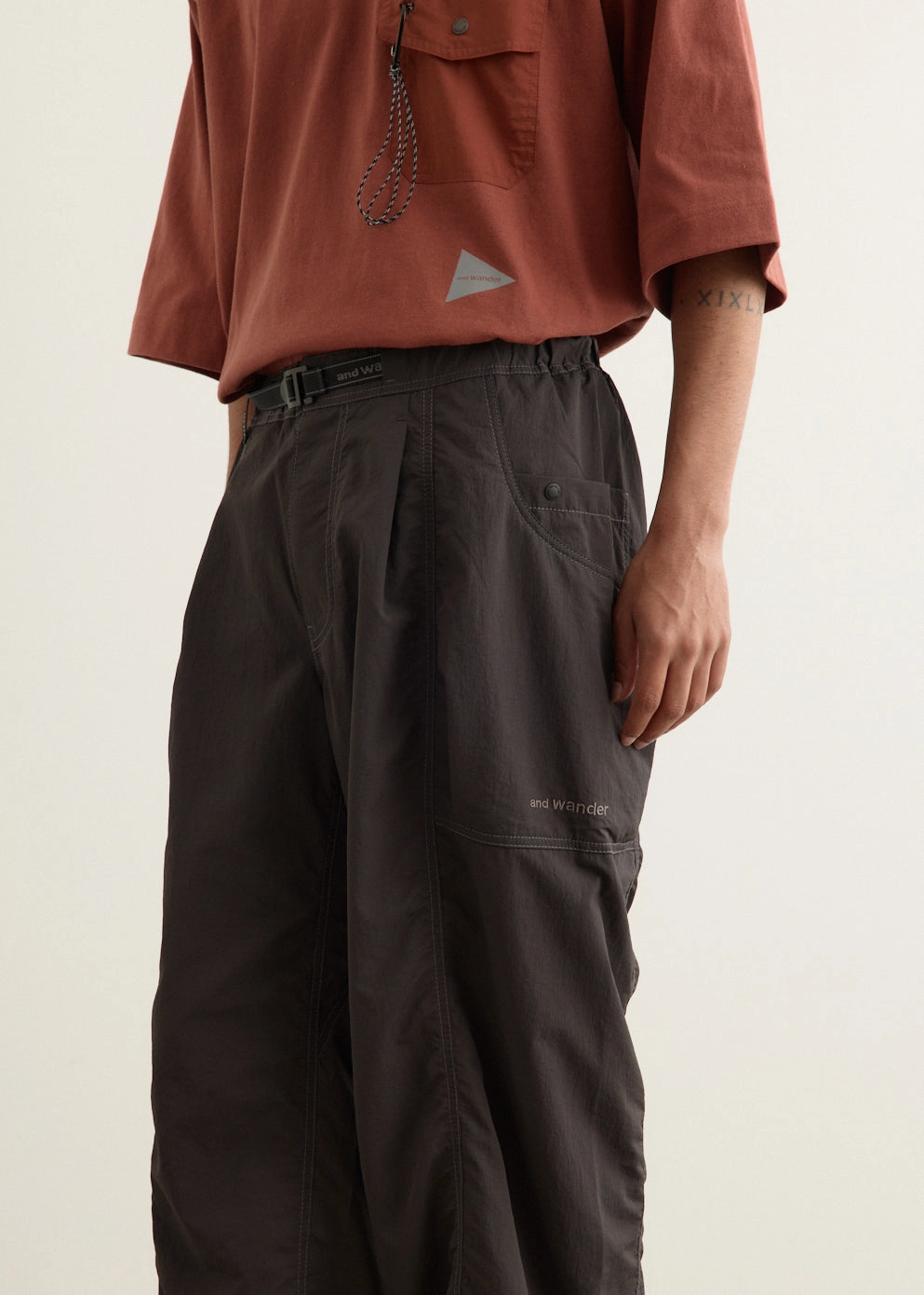 Sporty Touch Crinkled Nylon Pants