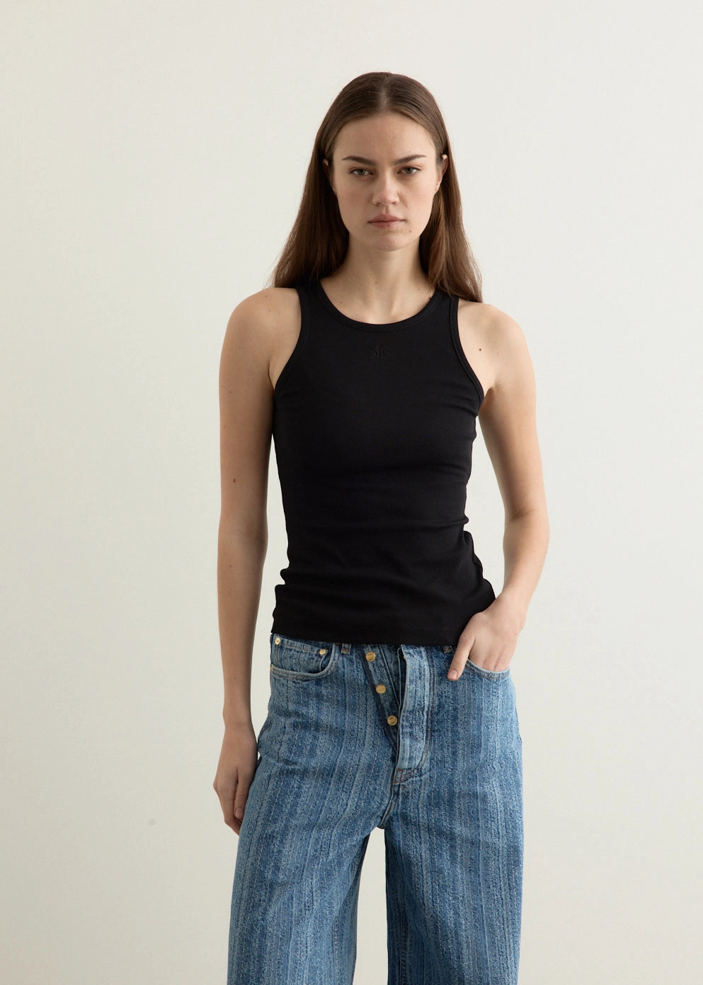Oversized abnormal Soft Cotton Rib Tank Top