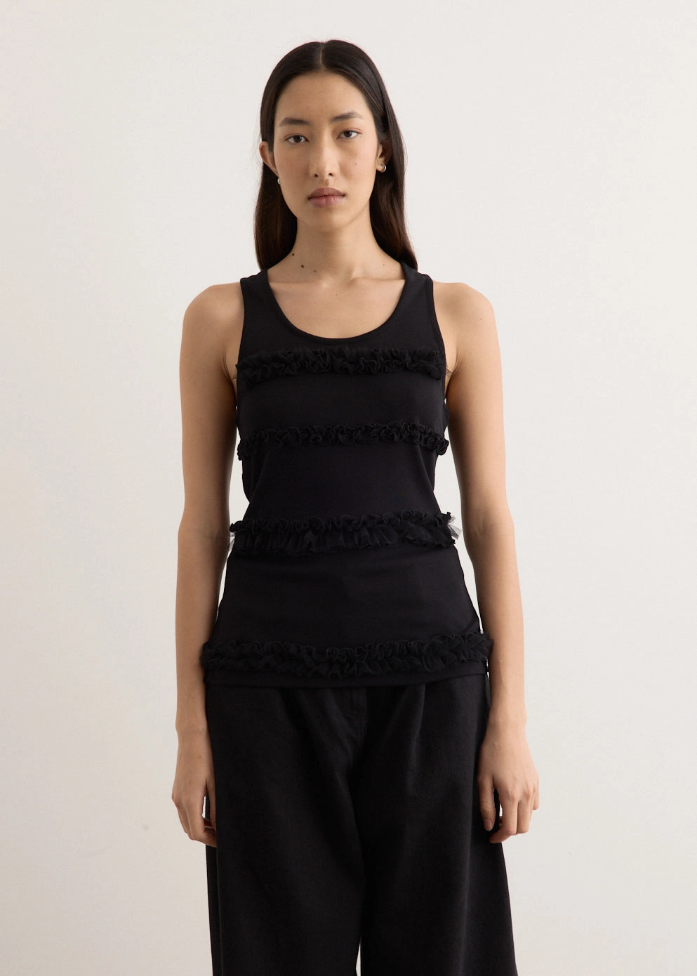 Fitted Ruffle Frill Tank Top buffer
