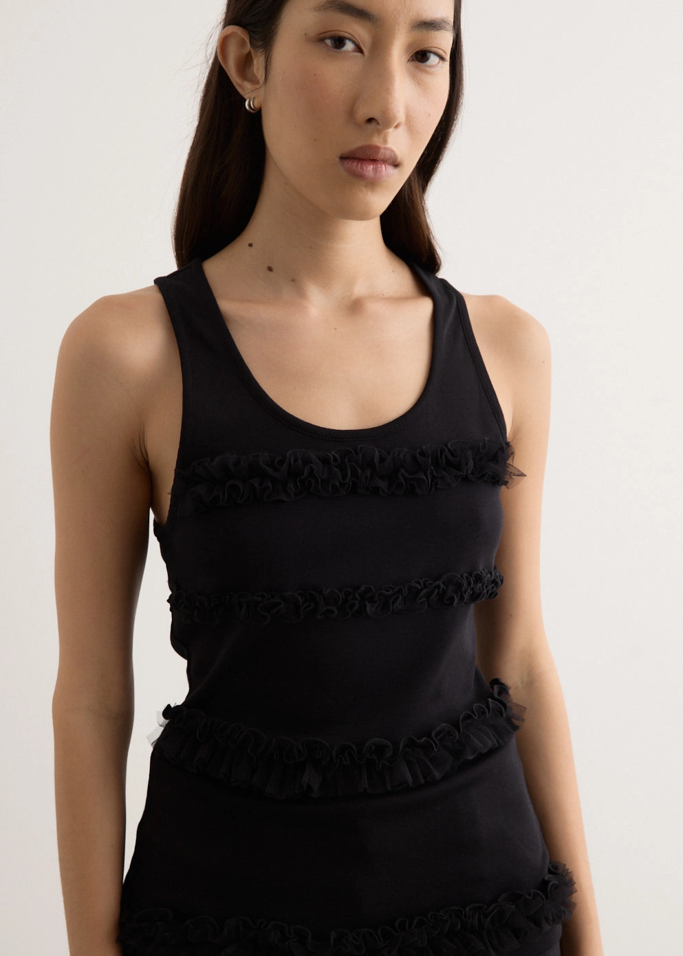 Fitted Ruffle Frill Tank Top enjoyment