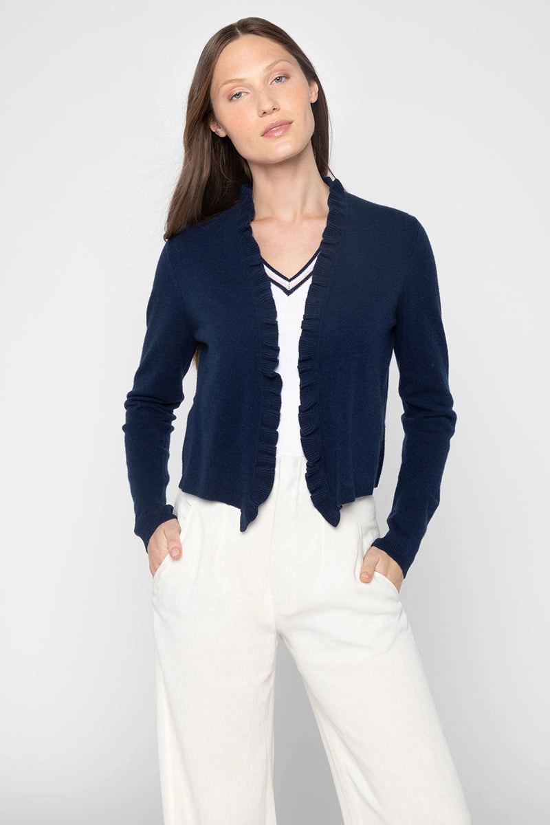 Ruffle Trim Cardigan Zero Waste Manufacturing